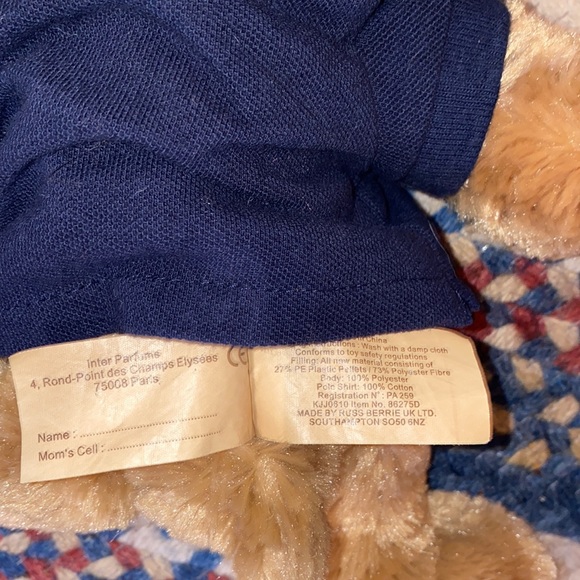 Burberry Teddy Bear wearing Nova Check Navy Polo: circa 2010 in EUC! - Picture 3 of 6